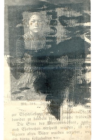 untitled, duplicate copies on page from an album of aphorisms (1926), 19,5 x 12,7 cm, 7.5×5 inches, 1991