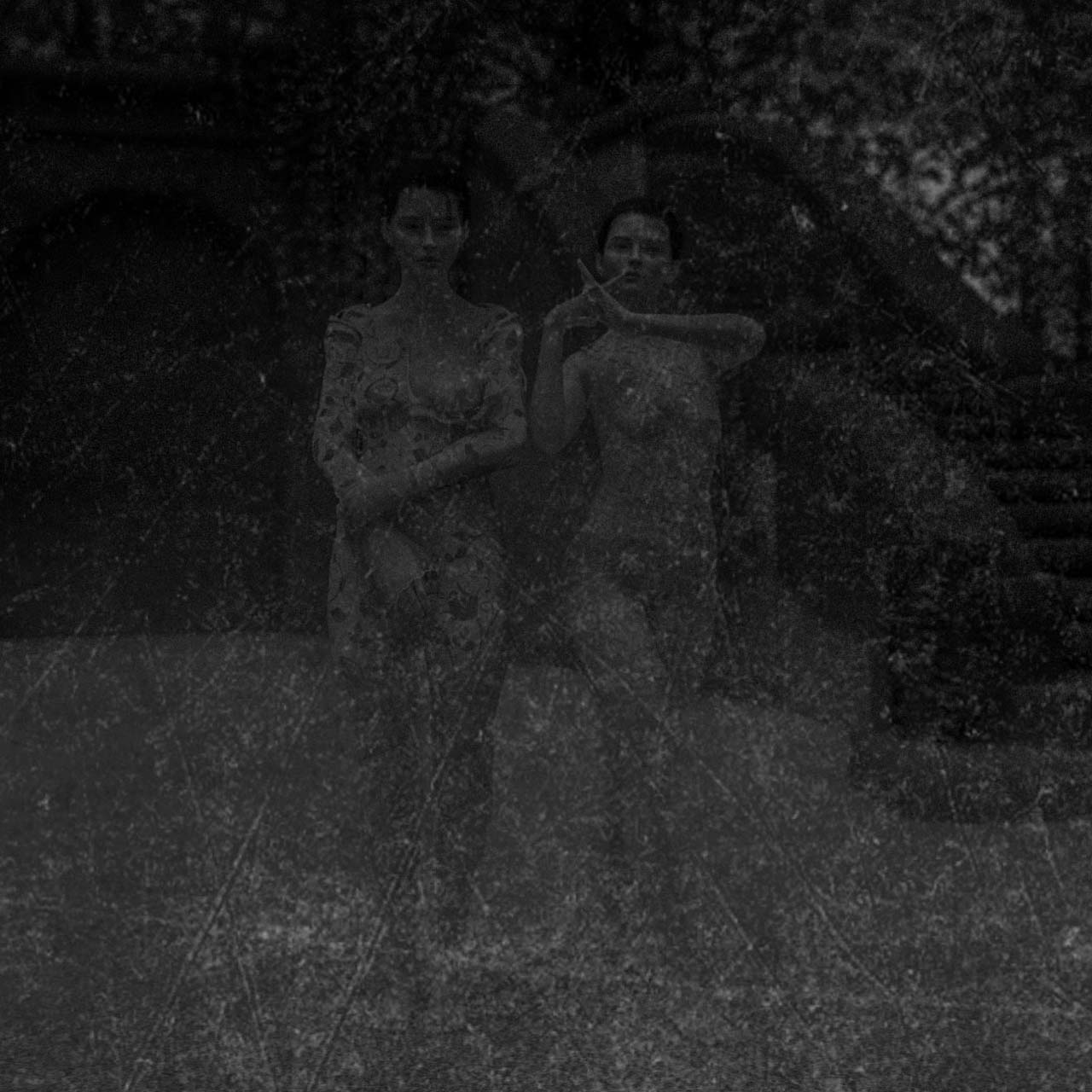 Der Eiskeller im Schlosspark Biesdorf, im Vordergrund zwei Frauen. Die Eismädchen? Undatierte Photographie. Courtesy Collection Claire Castelle.